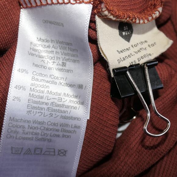 Madewell Shirt Womens 2X Brown Ribbed Knit Long Sleeve Henley V Neck Soft - Picture 10 of 10